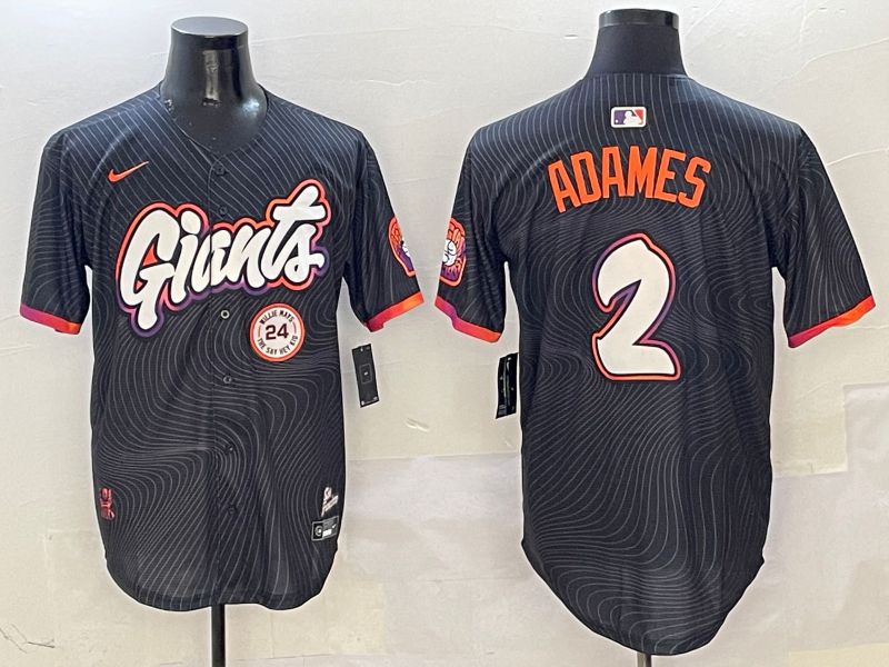 Men San Francisco Giants #2 Adames Black Second generation Joint Name Nike 2025 MLB Jersey style 8->san francisco giants->MLB Jersey